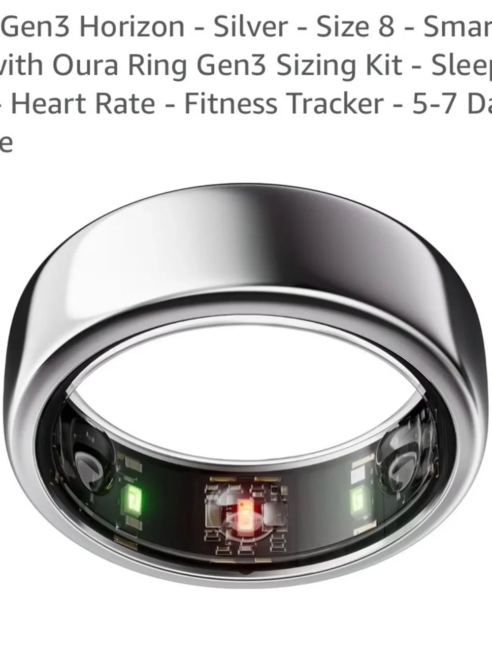 Oura Horizon Ring in Silver Finish - Size 8